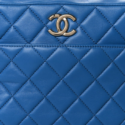Chanel Lambskin Quilted Medium Trendy CC Bowling Bag Blue 8 of 10