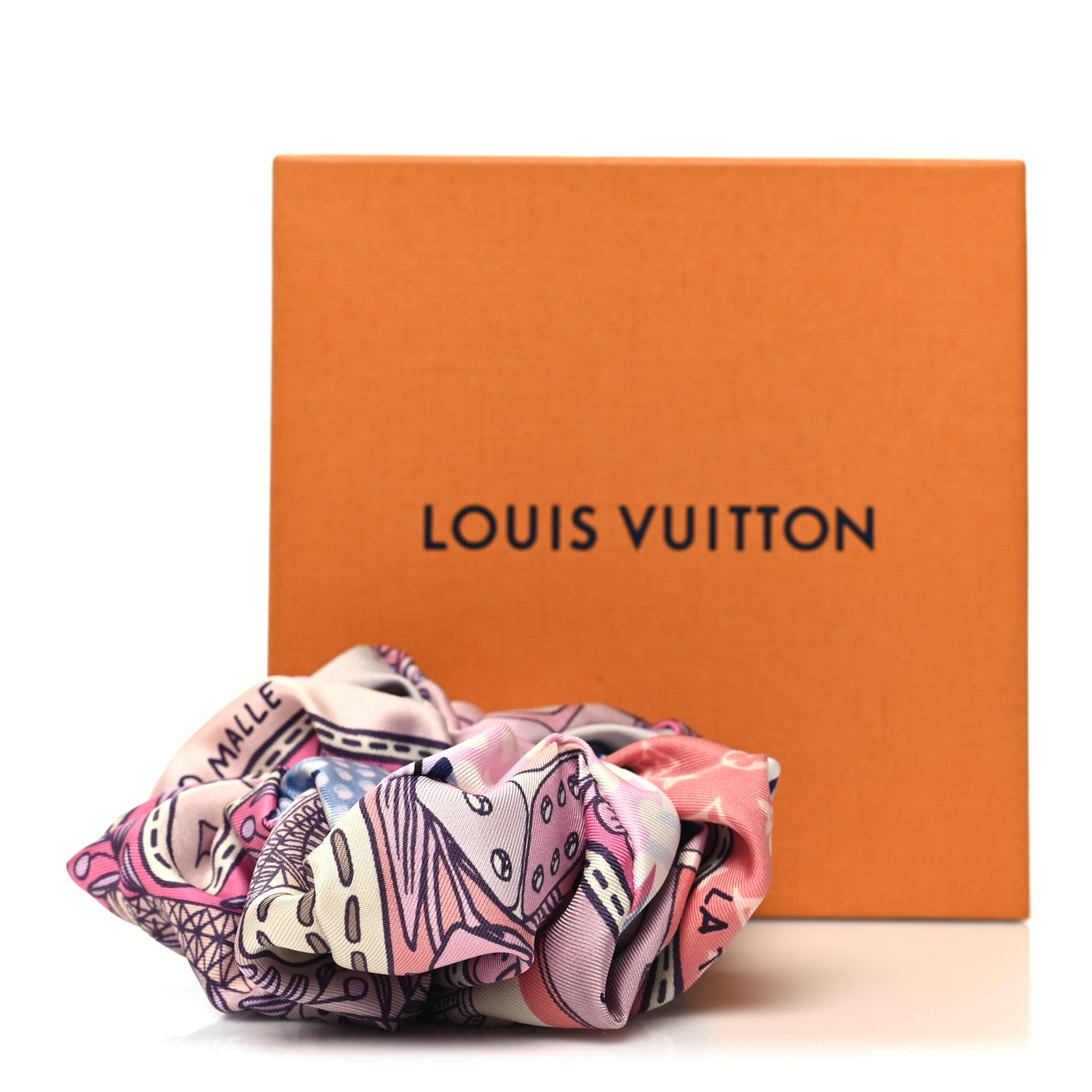 Louis Vuitton Silk Monogram Be Mindful Trop Chou Scrunchie Blush Pink 4 of 4