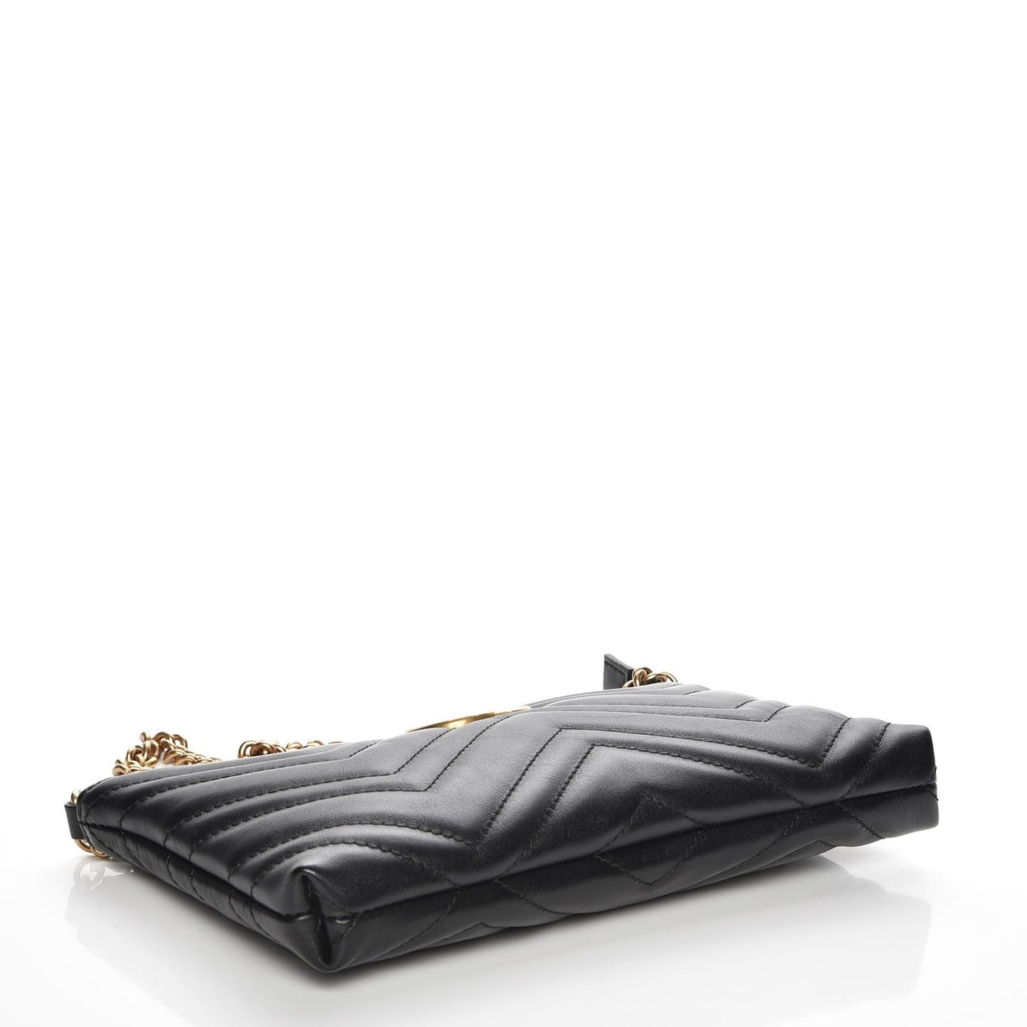 Calfskin Matelasse Mini GG Marmont Chain Bag Black