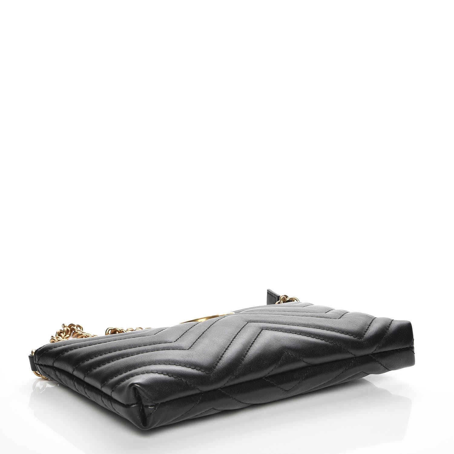Gucci Calfskin Matelasse Mini GG Marmont Chain Bag Black 4 of 7