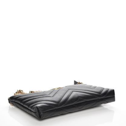 Gucci Calfskin Matelasse Mini GG Marmont Chain Bag Black 4 of 7