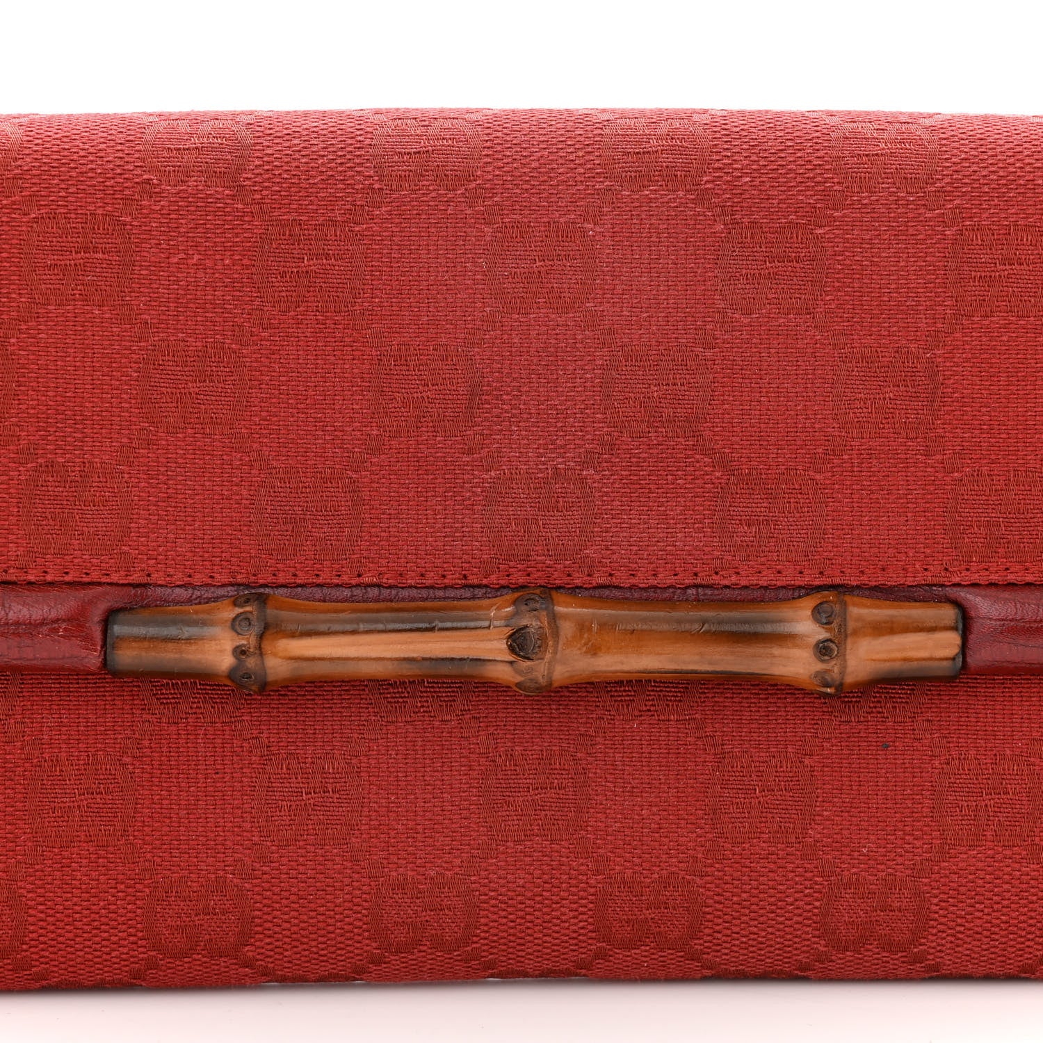 Gucci Monogram Bamboo Bar Clutch Red 7 of 11