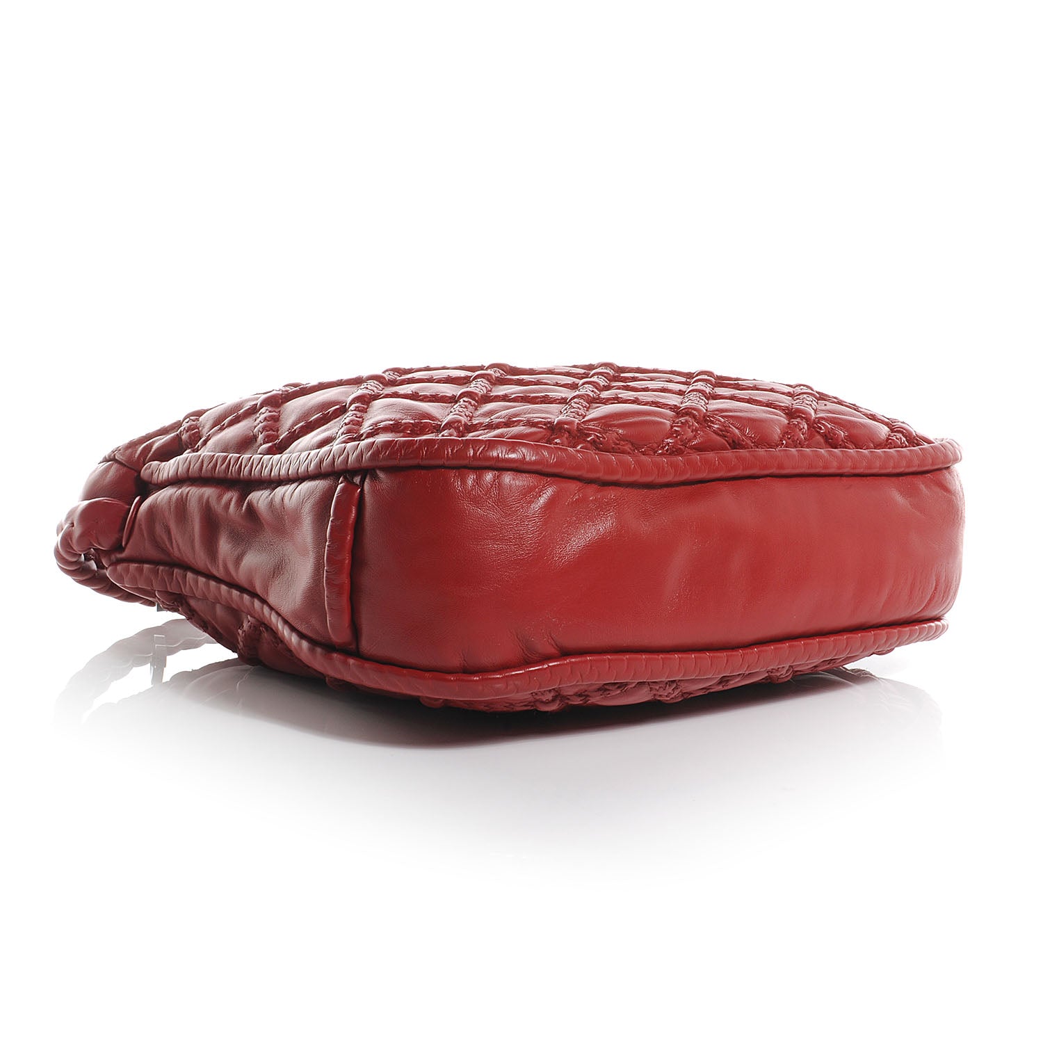 Chanel Quilted Lambskin Hidden Chain Hobo Red 4 of 7