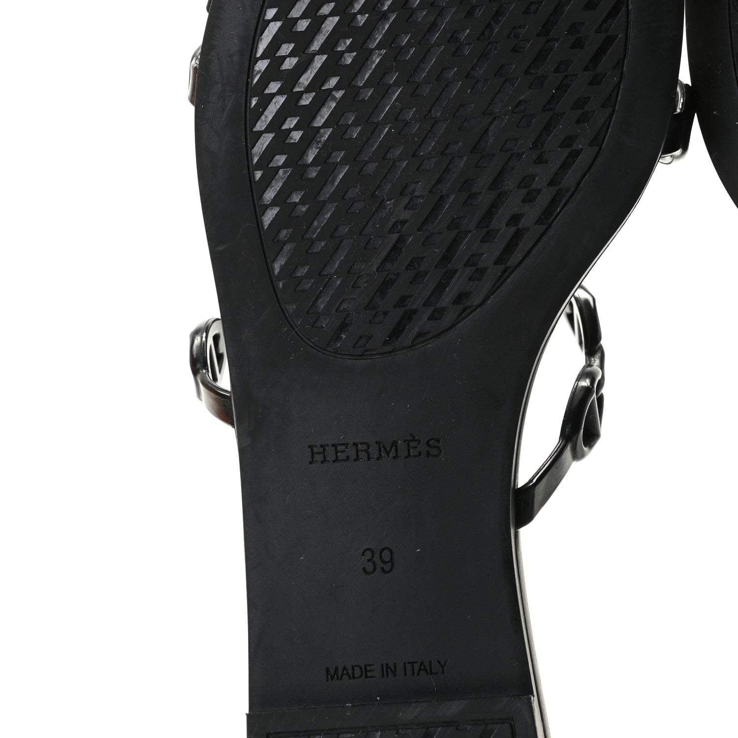 Hermes Rubber Chaine d'Ancre Rivage Sandals 39 Black 8 of 9