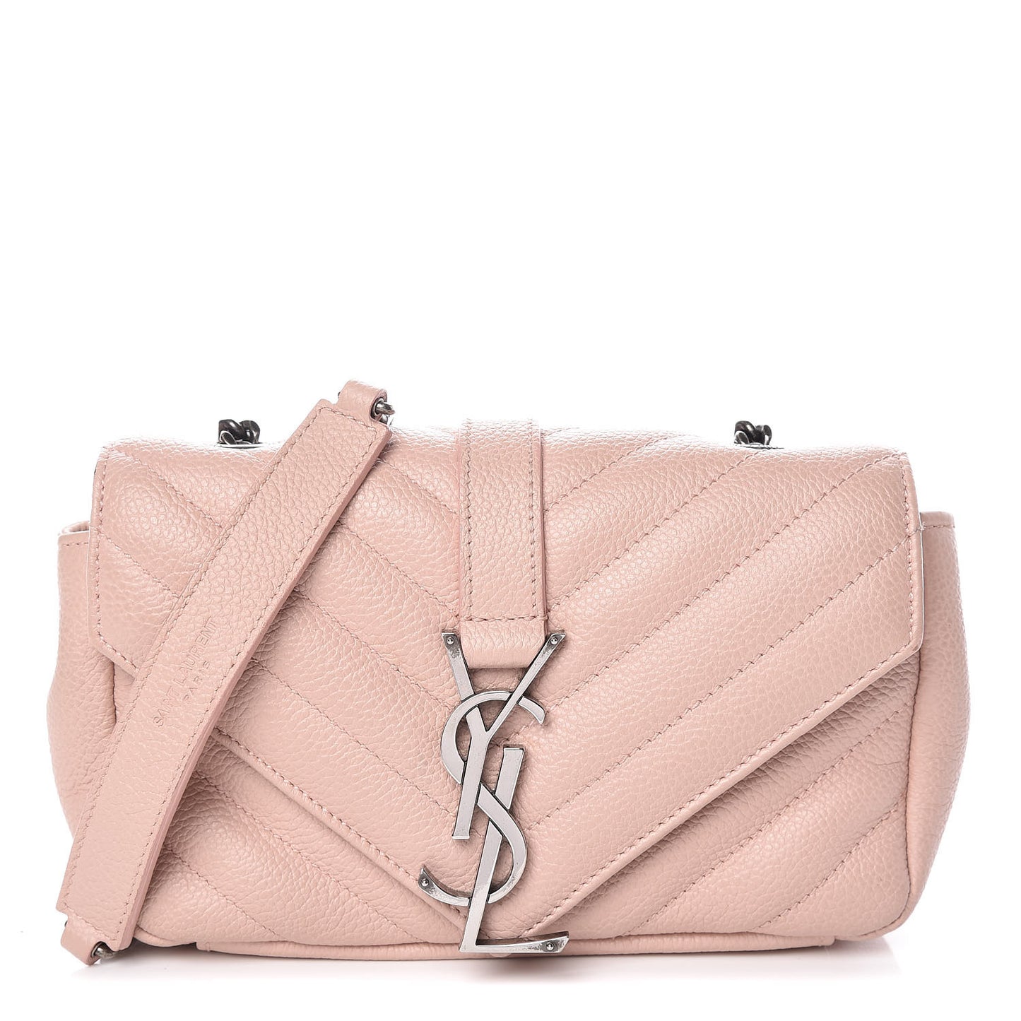 Sheepskin Matelasse Monogram Classic Baby Chain Pale Pink Bag