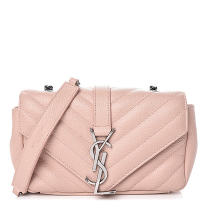 Saint Laurent Sheepskin Matelasse Monogram Classic Baby Chain Pale Pink Bag 1 of 13