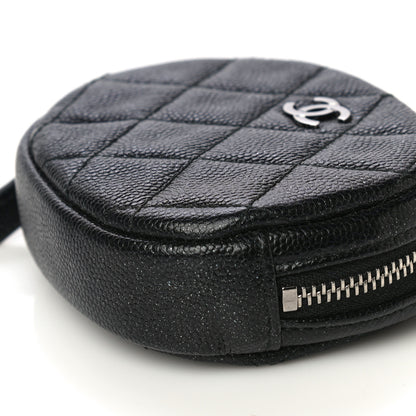 Chanel Iridescent Caviar Quilted Zip Around Classic Coin Purse Black 10 of 11