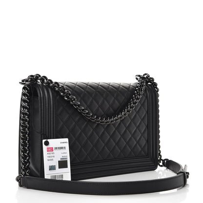 Chanel Calfskin Quilted New Medium Boy Flap So Black 3 of 8