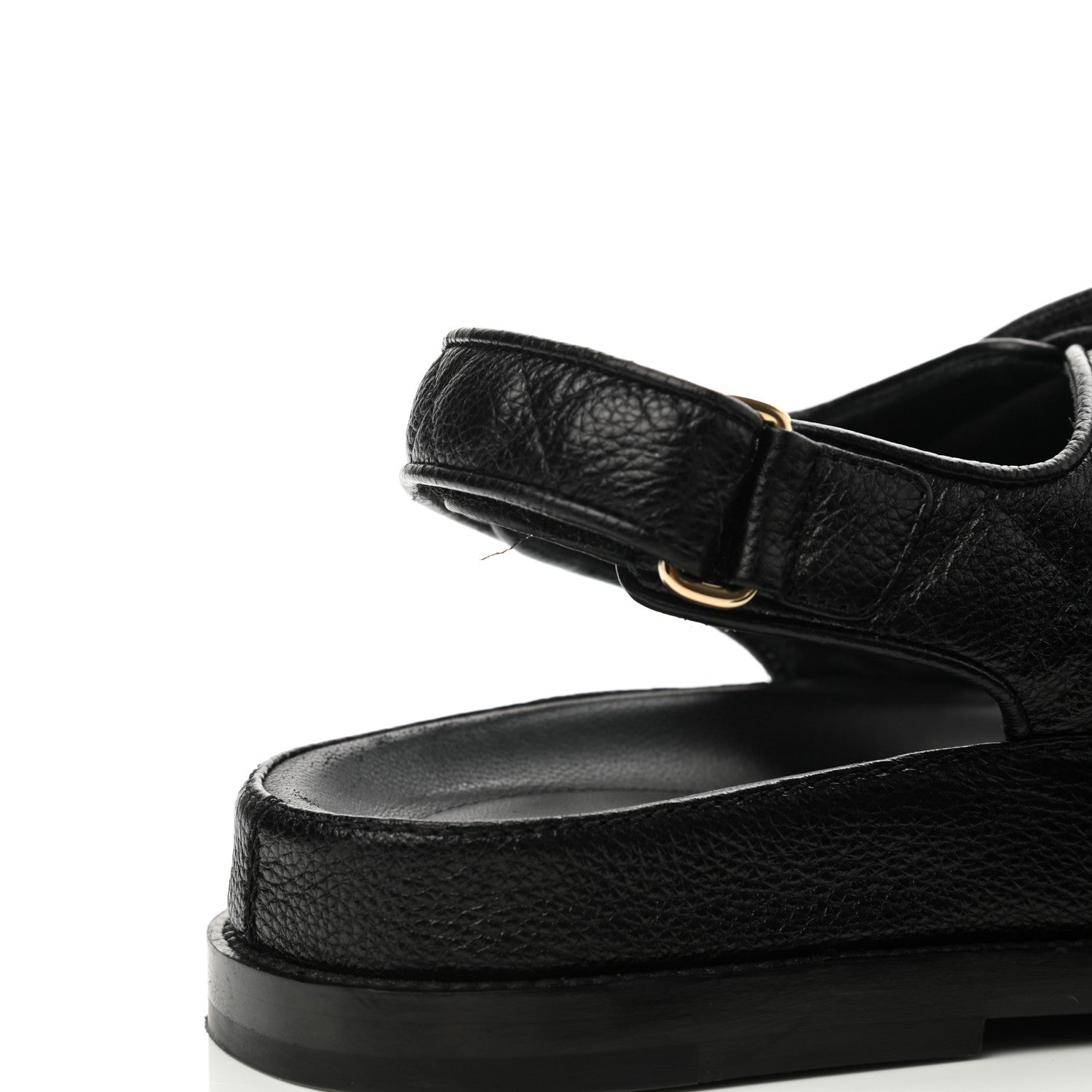 Chanel Grained Calfskin Velcro Dad Sandals 39 Black 10 of 10