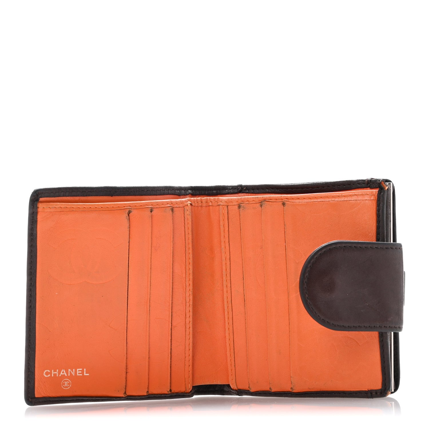 Chanel Calfskin Quilted Cambon Bi-fold Wallet Brown 1653283