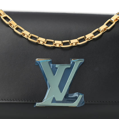Louis Vuitton Calfskin Chain Louise MM Black 7 of 10