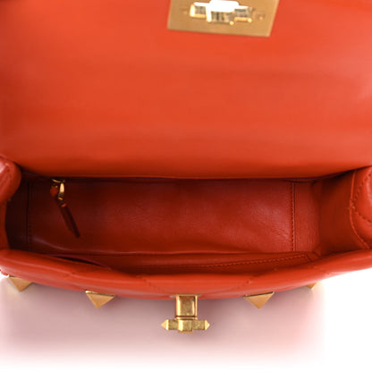 Valentino Garavani Nappa Medium Roman Stud Shoulder Bag Orange Zest 5 of 14