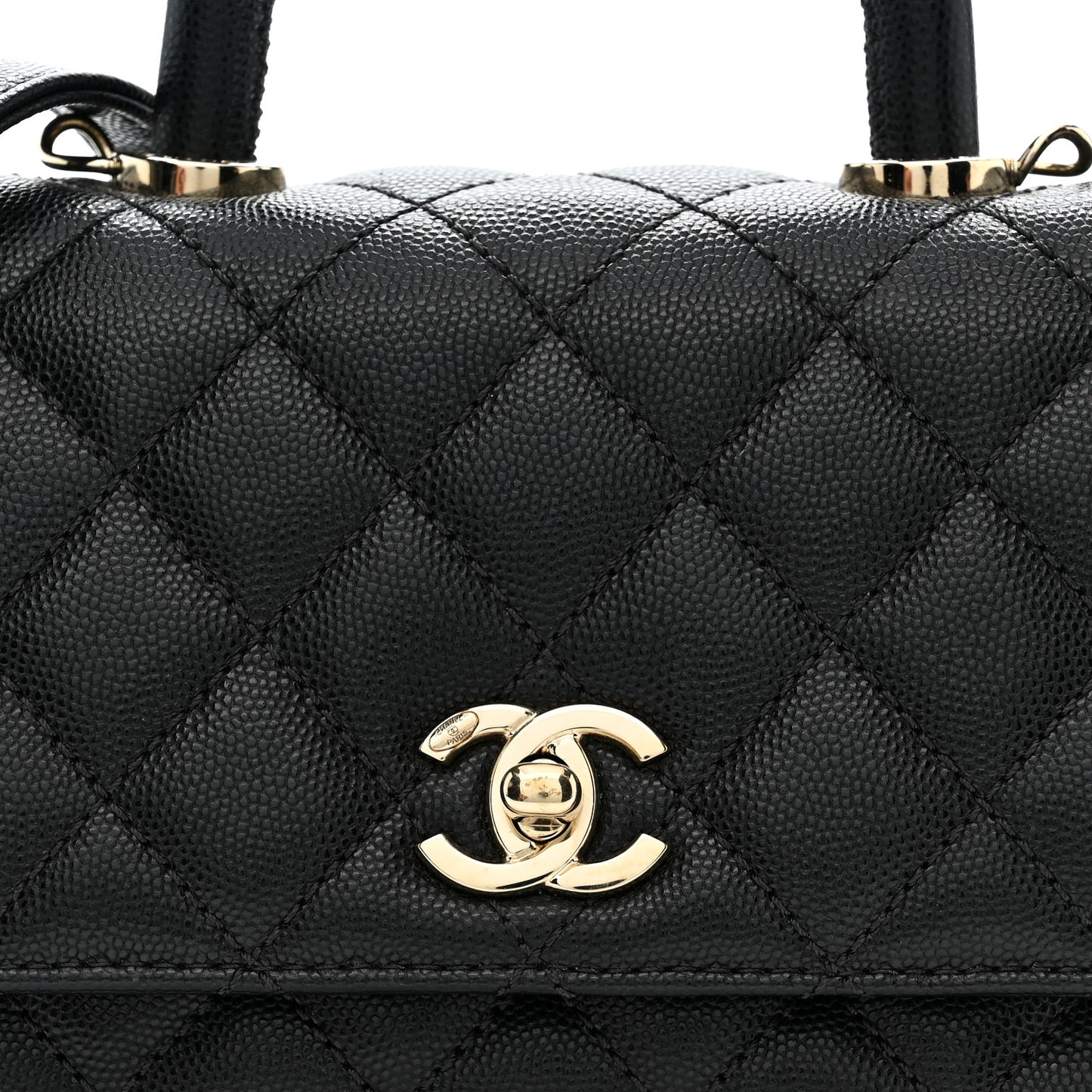 Caviar Quilted Extra Mini Coco Handle Flap Black