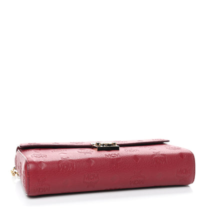 MCM Calfskin Ottomar Monogram Medium Millie Crossbody Bag Ruby Red 3 of 7
