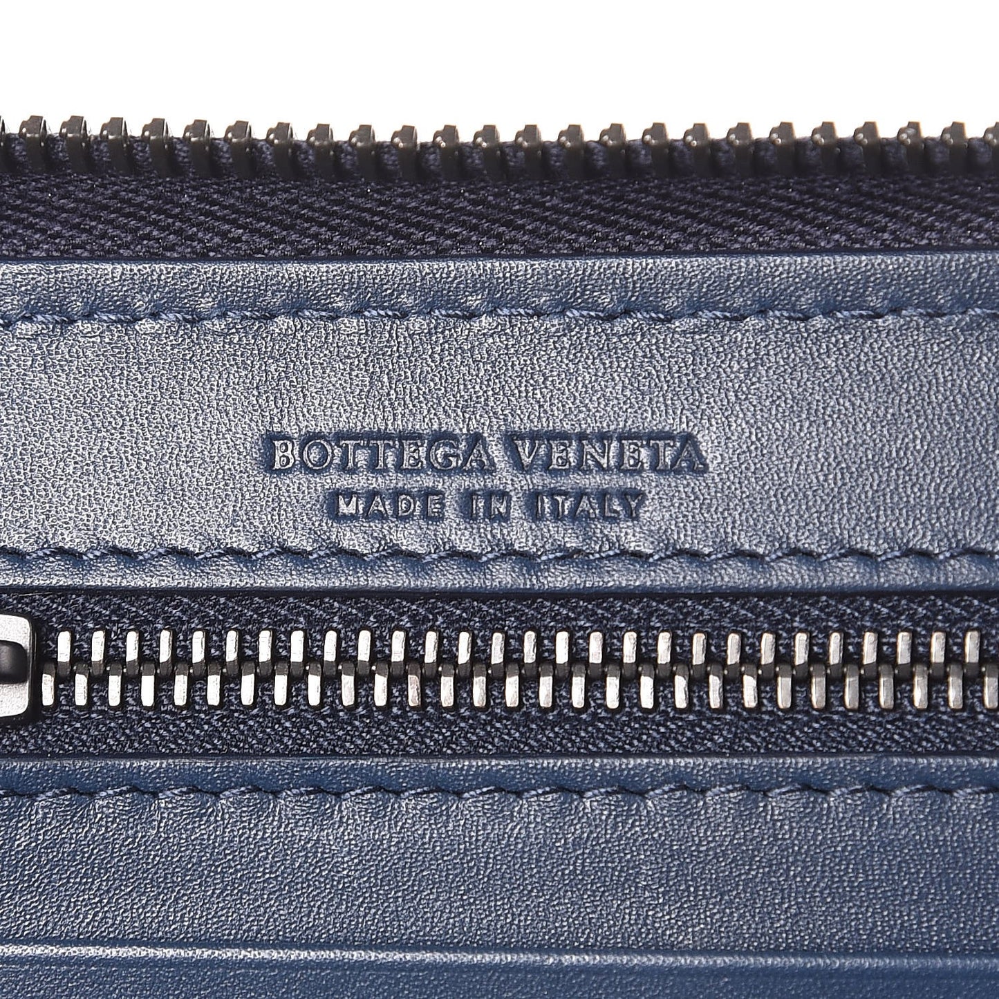 Nappa Intrecciato Zip Around Wallet Atlantic