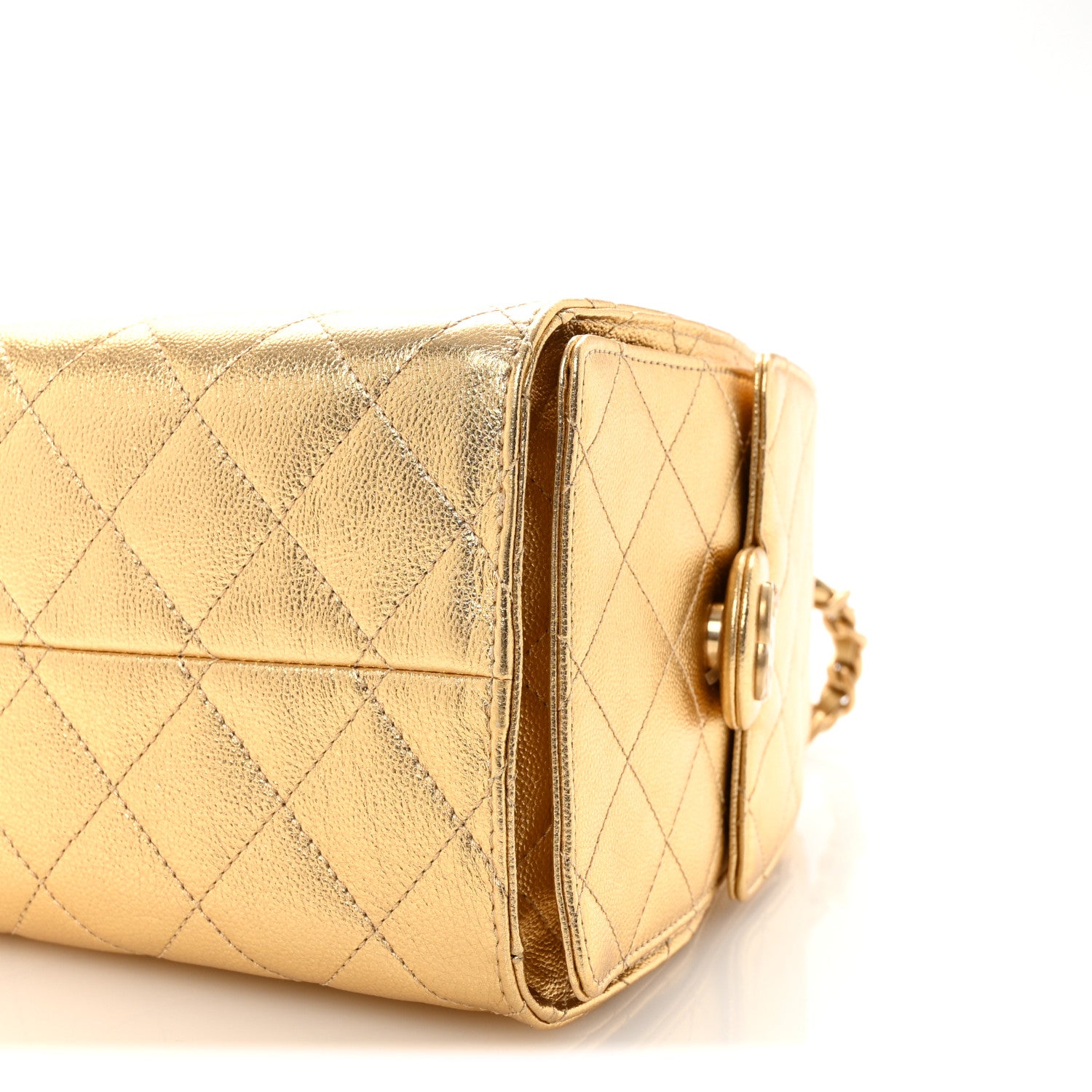 Chanel Metallic Caviar Quilted Small Chanel 25 Handbag Gold 10 of 11