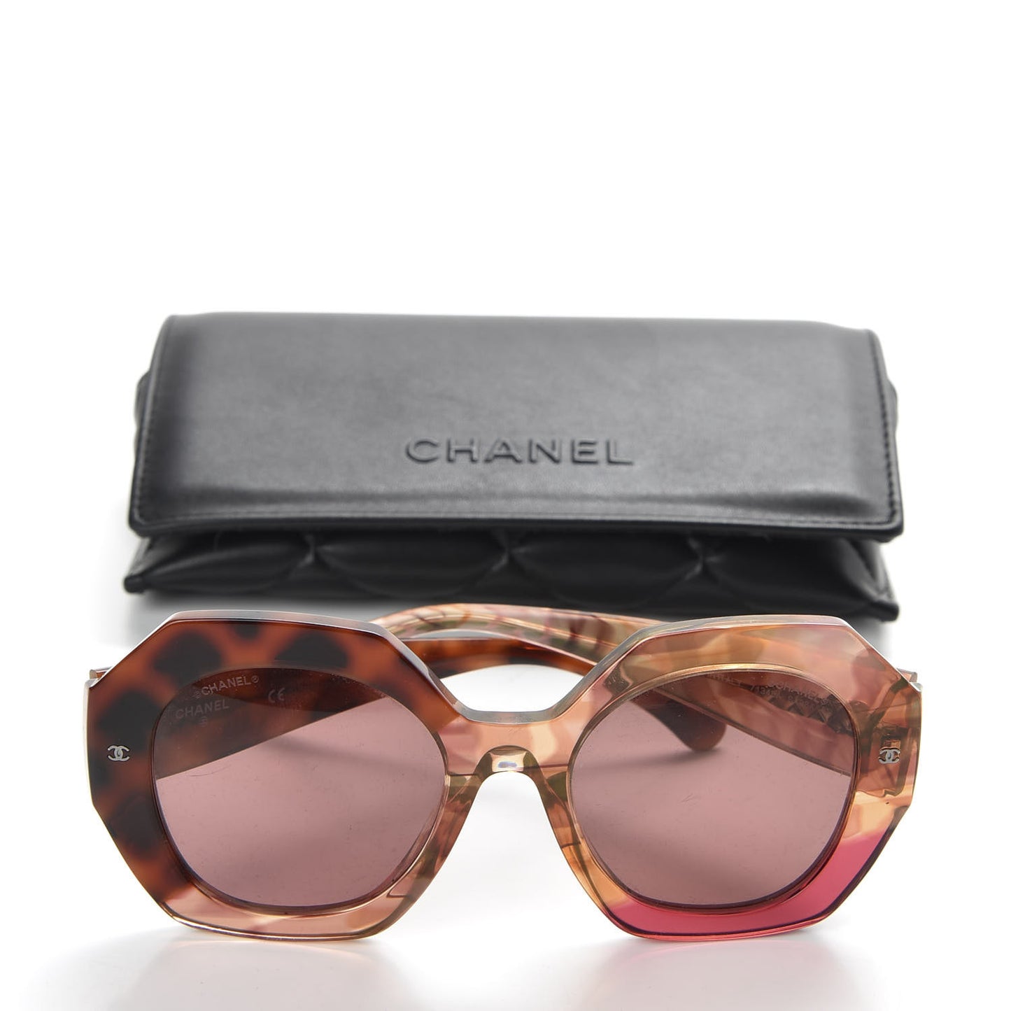 Acetate Round Sunglasses 71348A Pink Dark Tortoise