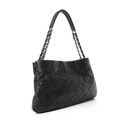 Chanel Caviar Quilted Expandable Zip Shoulder Bag Black 3 of 13