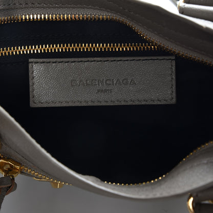 Balenciaga Chevre Gold Metallic Edge Hardware Mini City Gris Taupe 7 of 8