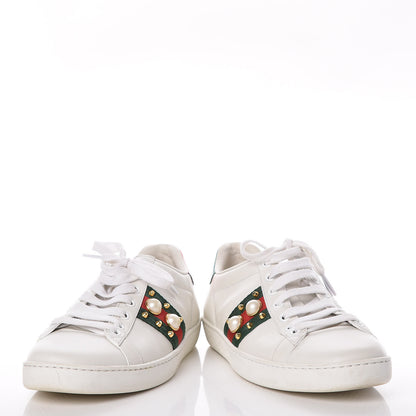 Gucci Calfskin Web Pearl Studded Ace Sneakers 36 White 6 of 10