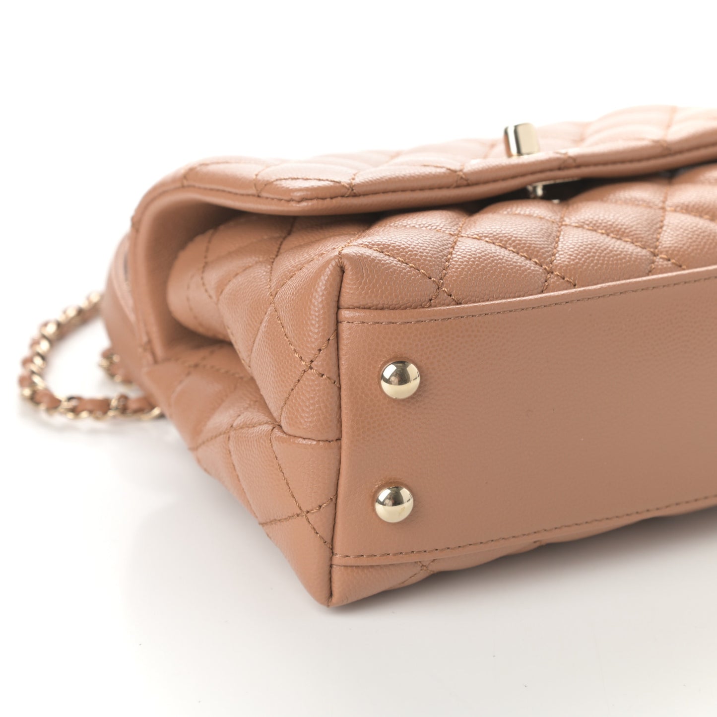 Caviar Quilted Extra Mini Coco Handle Flap Brown