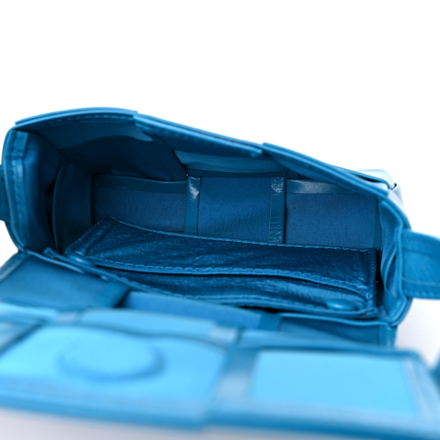 Paper Calfskin Maxi Intreccio Extra Mini Cassette Crossbody Bag Blue