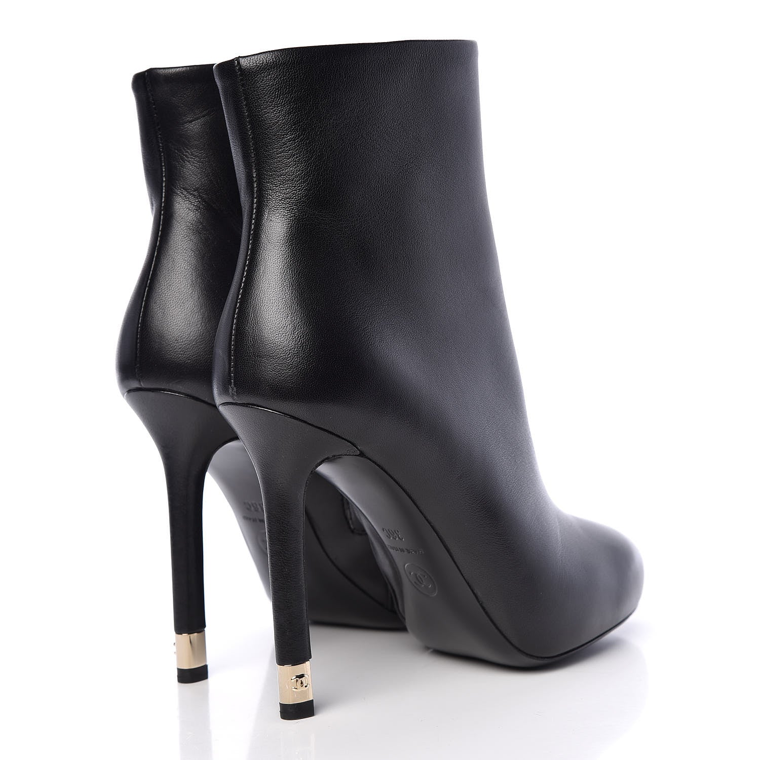 Chanel Lambskin Short Ankle Boots 36 Black 4 of 7