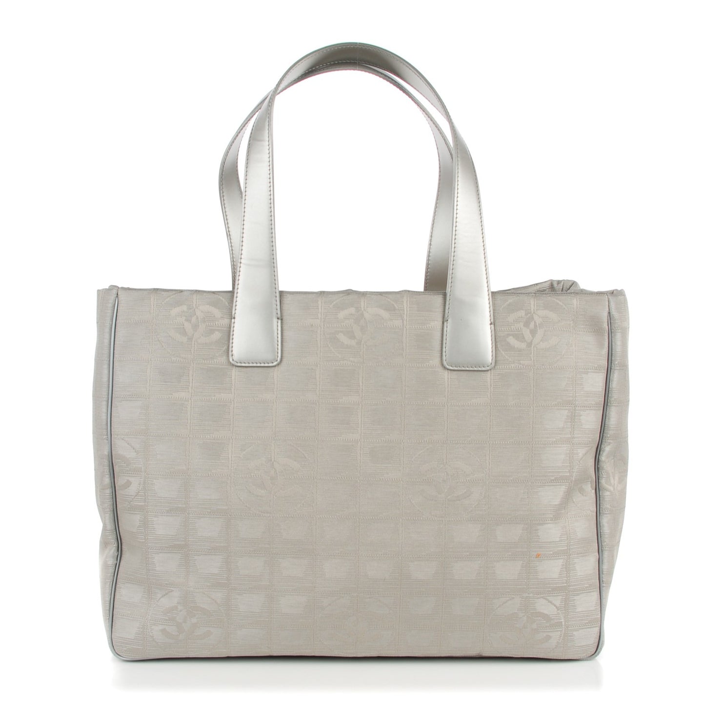 Nylon Medium Travel Tote Silver