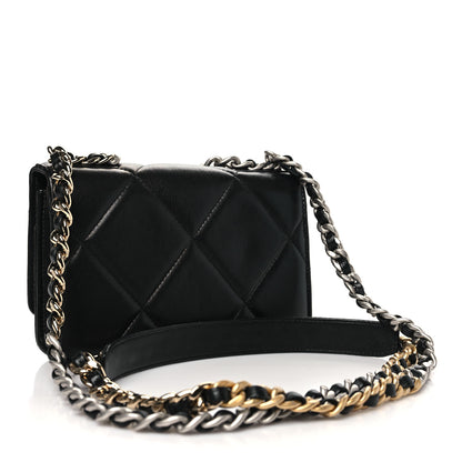 Chanel Lambskin Quilted Chanel 19 Wallet On Chain WOC Black 3 of 13