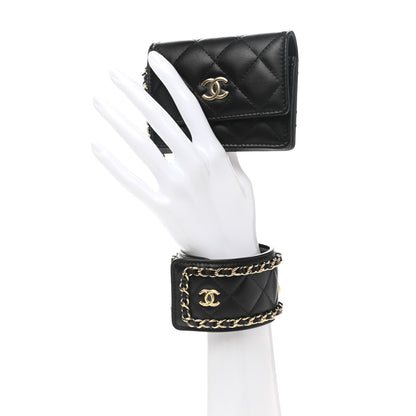 Chanel Lambskin Quilted Flap Card Holder With Cuff Black 2 of 12
