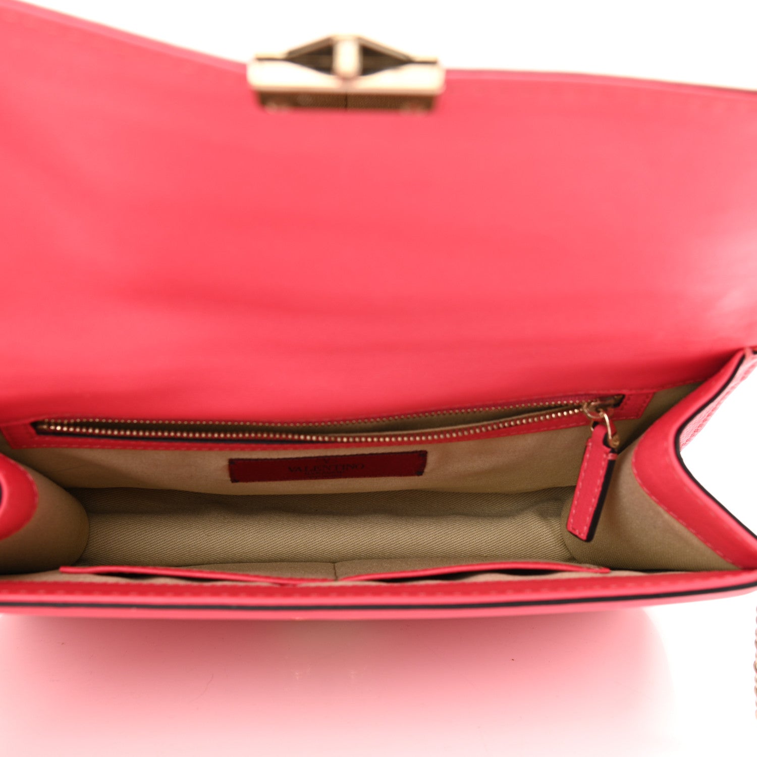 Valentino Garavani Vitello Medium Glam Lock Rockstud Flap Deep Rose 4 of 12