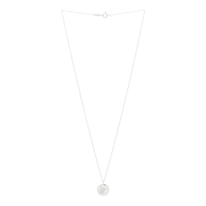 Tiffany Sterling Silver Letter T Disc Pendant Necklace 2 of 5