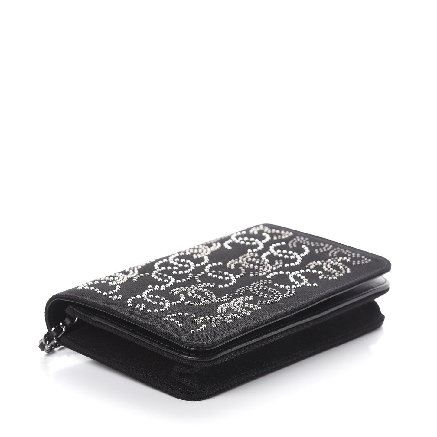 Canvas Studded CC Wallet On Chain WOC Black