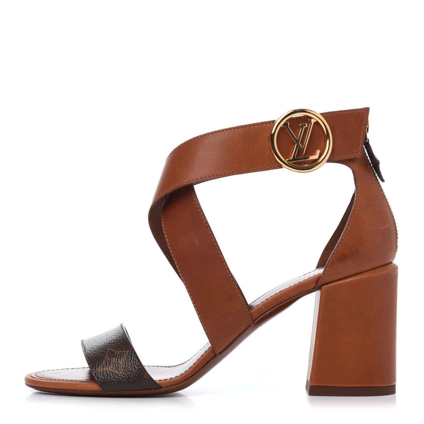 Calfskin Monogram Horizon Sandal 39 Cognac Brown