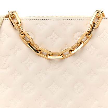 Louis Vuitton Lambskin Embossed Monogram Coussin PM Beige Cream 9 of 11