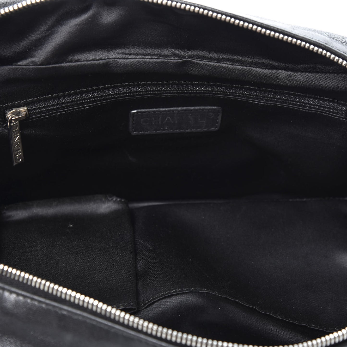 Lambskin Quilted Medium Chain Around Tote Black
