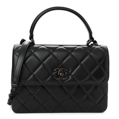 Chanel Lambskin Quilted Small Trendy CC Dual Handle Flap Bag So Black 1 of 9