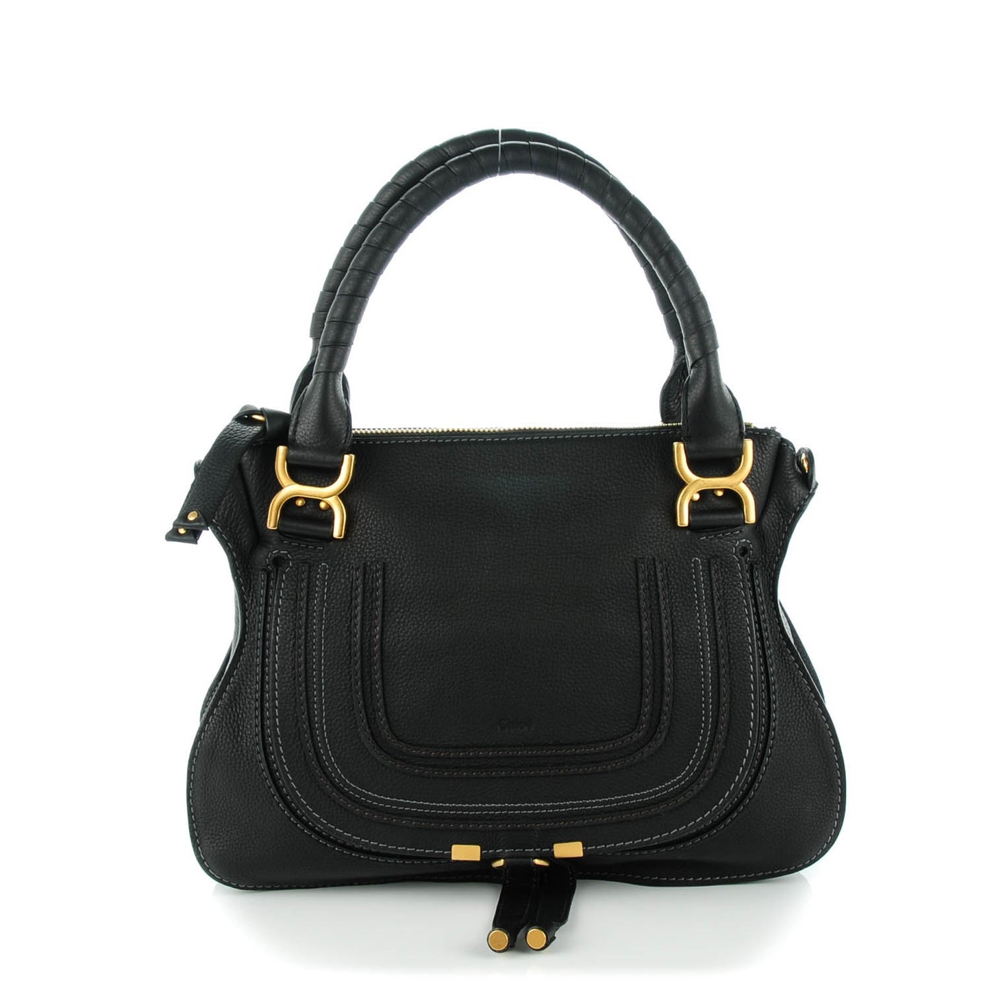 Calfskin Medium Marcie Satchel Black