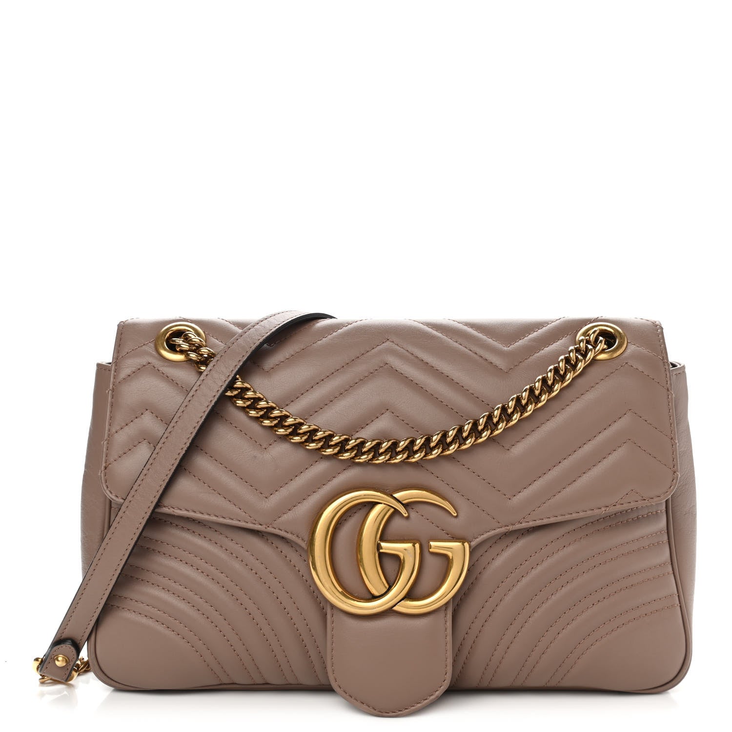 Gucci Calfskin Matelasse Medium GG Marmont Shoulder Bag Porcelain Rose 1 of 14