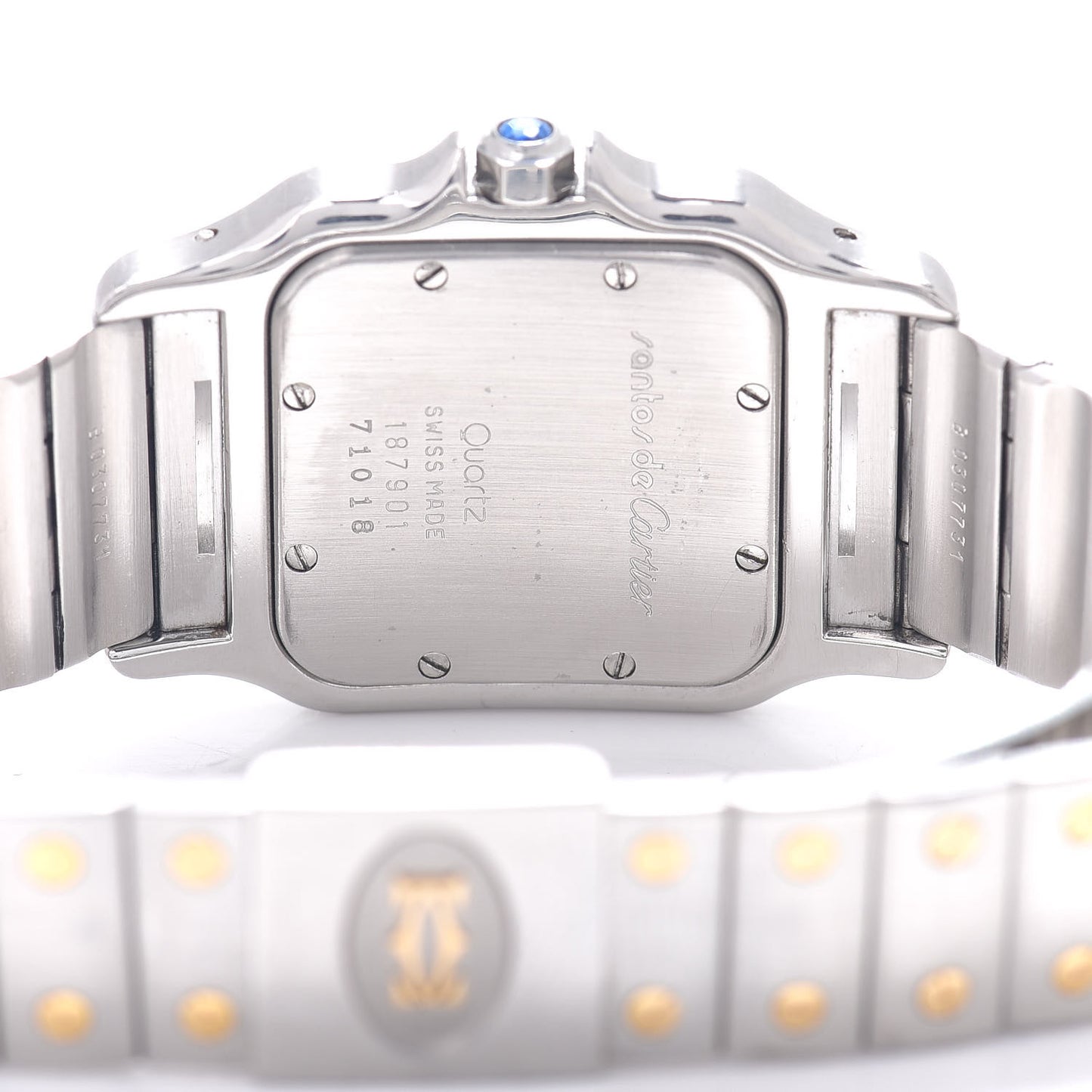 Stainless Steel 18K Yellow Gold 29mm Santos De Galbee Quartz Watch