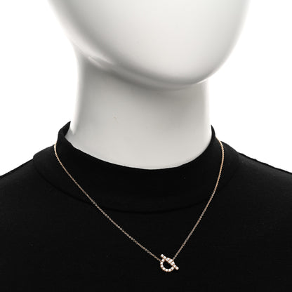 Hermes 18K Rose Gold Diamond Finesse Pendant Necklace 2 of 6