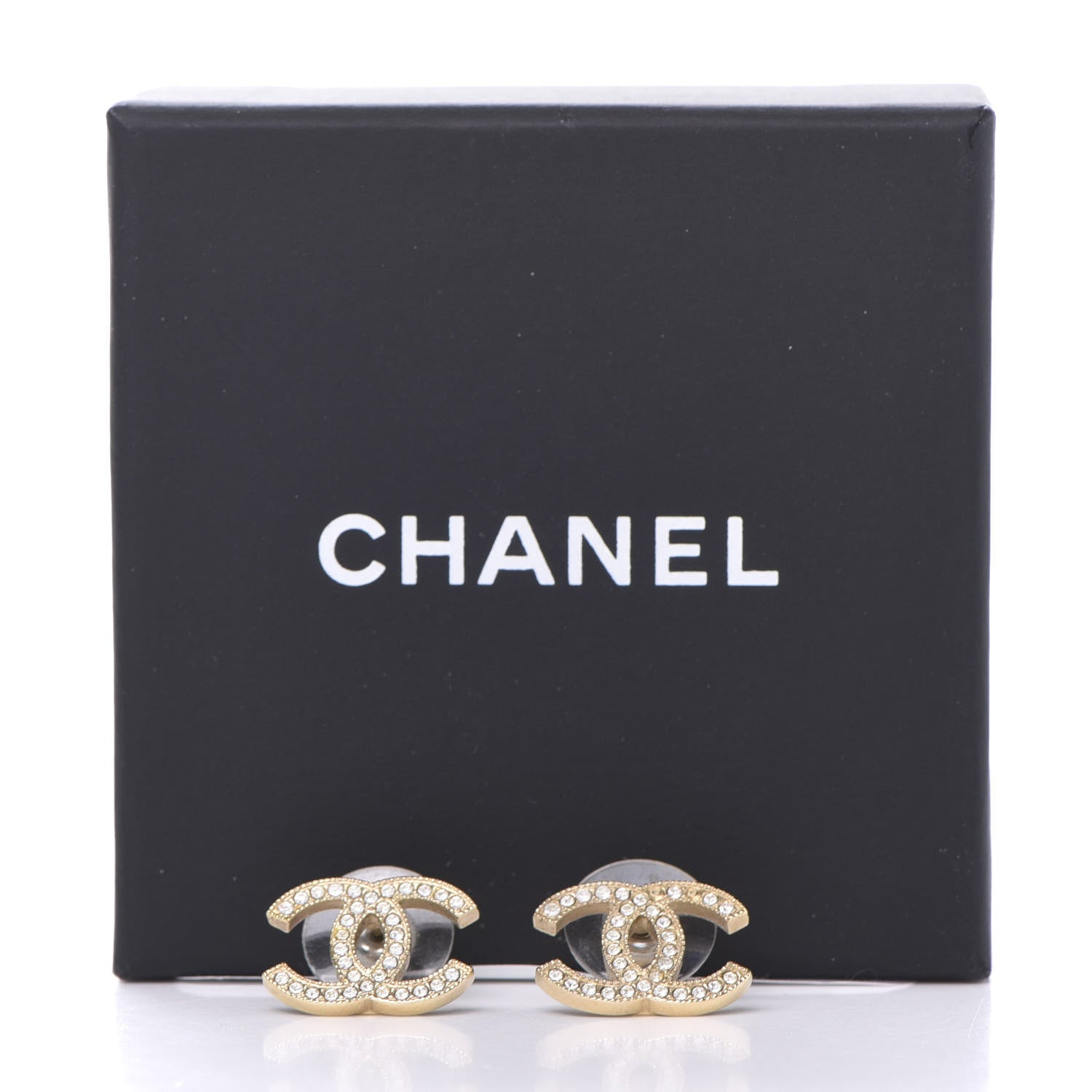 Chanel Crystal CC Earrings Gold 5 of 6