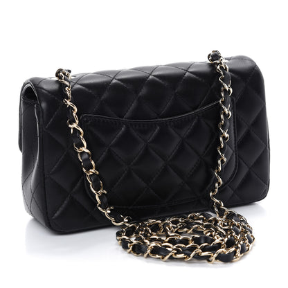 Chanel Lambskin Quilted Mini Rectangular Flap Black 3 of 10