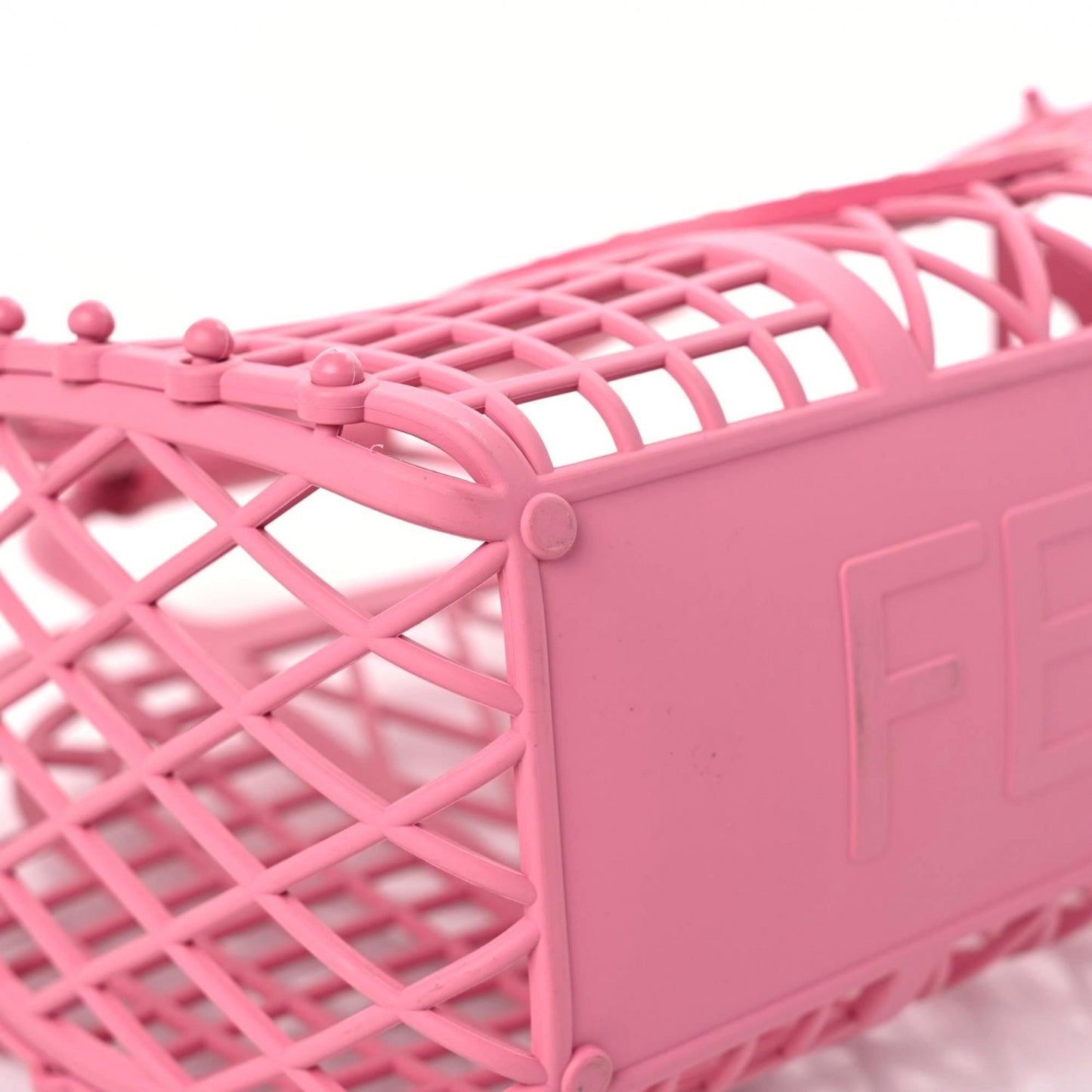Recycled Plastic Vitello Liberty Matte Small Fendi Basket Rosa