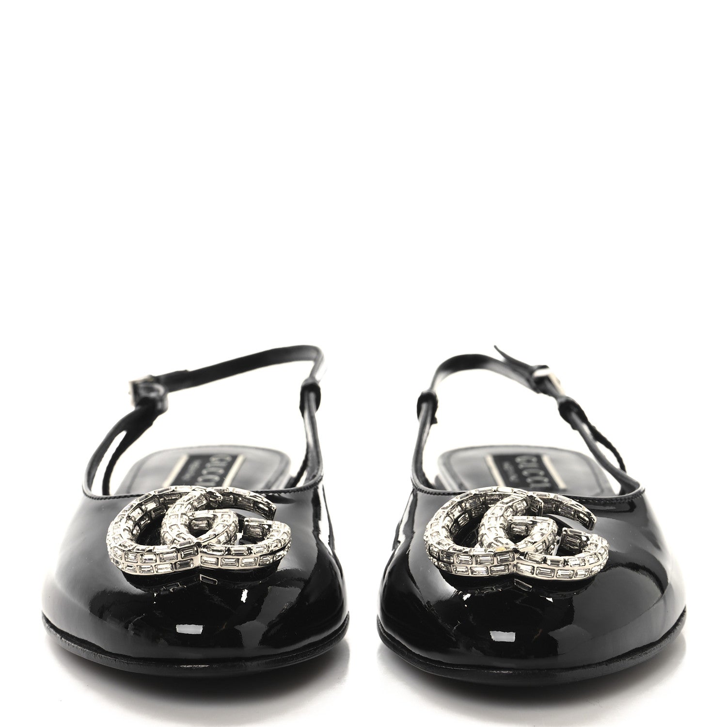 Gucci Vernice Crystal GG Harlow Ballet Flats 36 Black 3 of 10