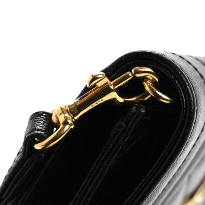 Saint Laurent Grain De Poudre Textured Mixed Matelasse Triquilt Monogram Clutch Black 10 of 11