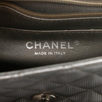 Chanel Metallic Calfskin Quilted Pixel Effect Mini Rectangular Flap Dark Silver 8 of 16