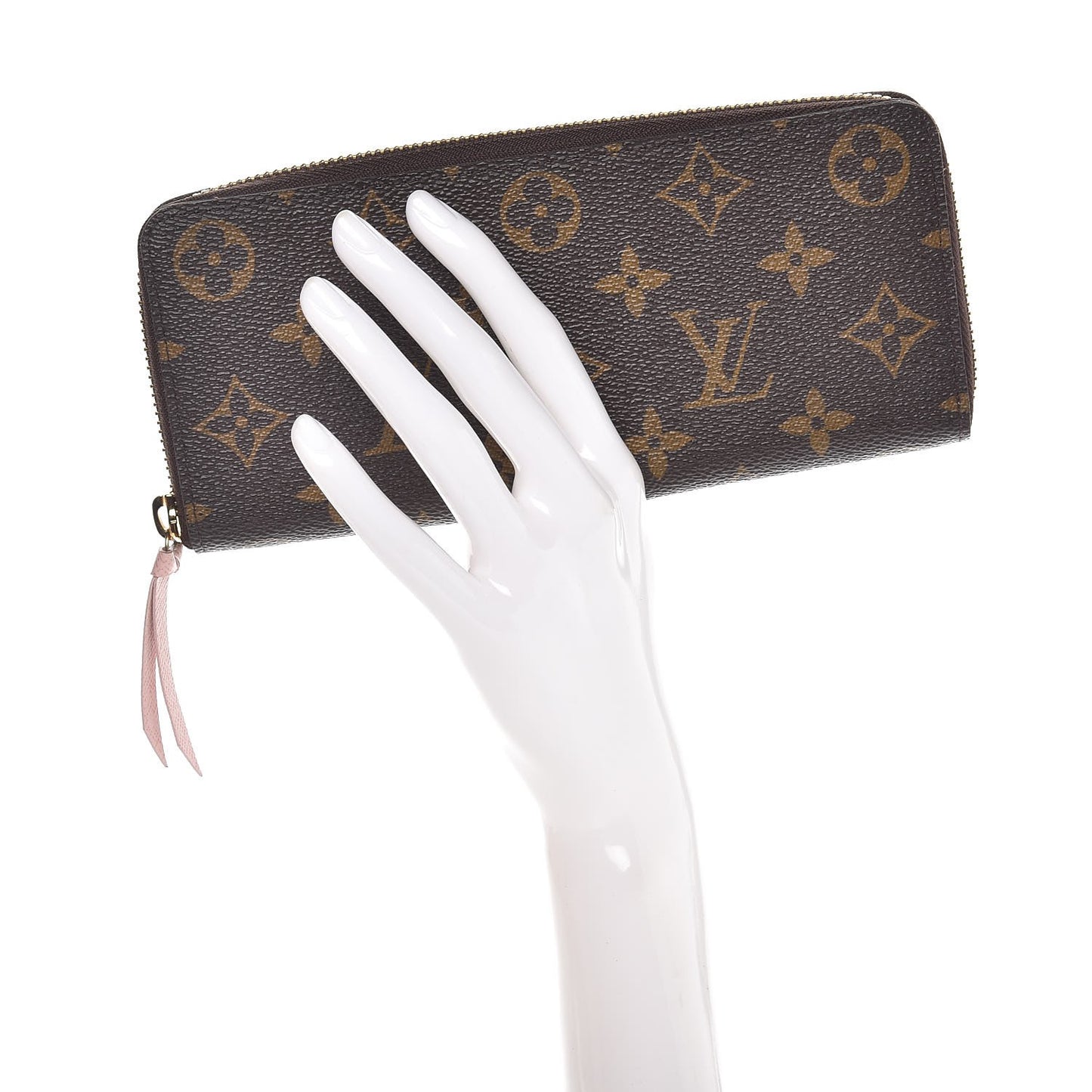 Monogram Clemence Wallet Rose Ballerine
