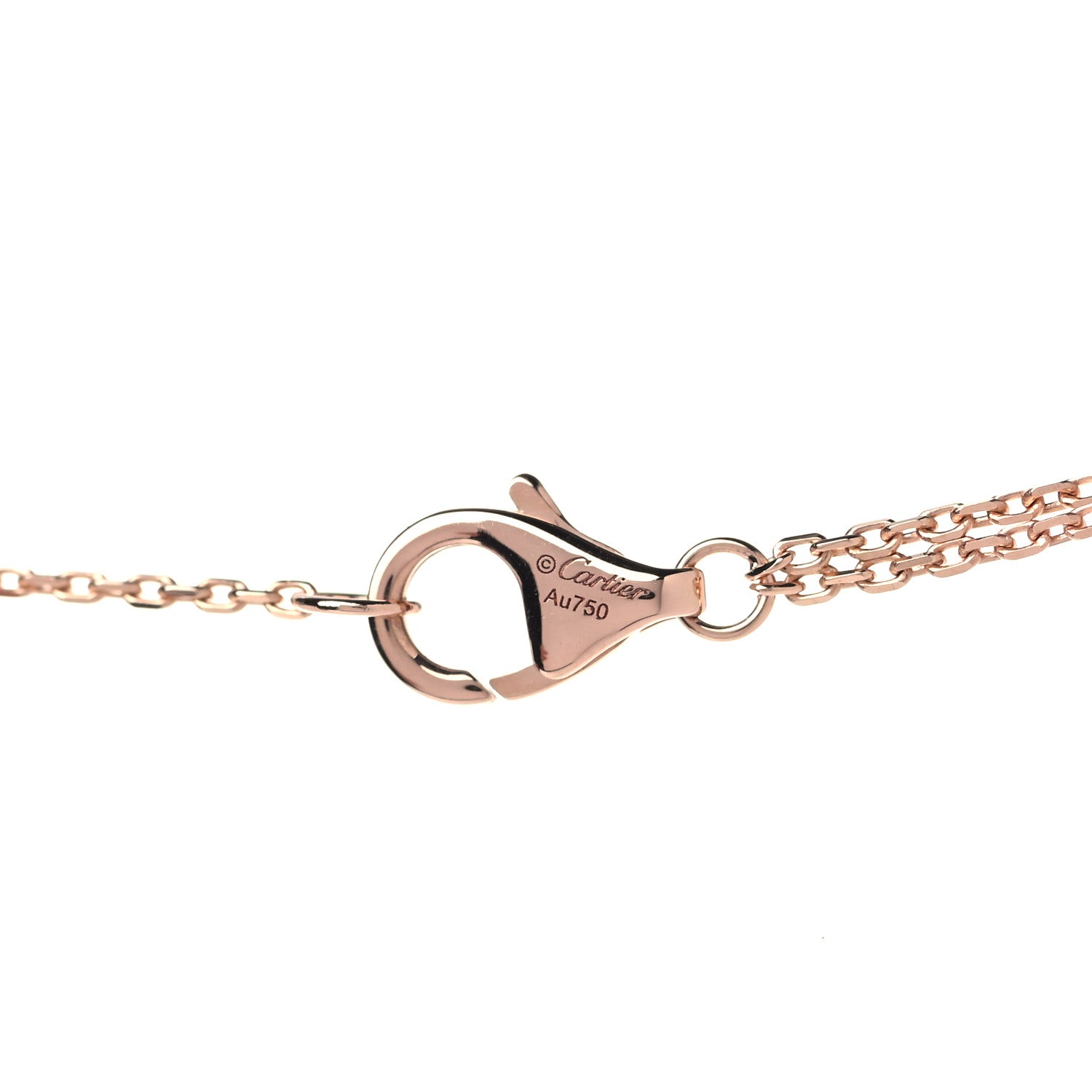 Cartier 18K Pink Yellow White Gold Trinity Double Chain Pendant Necklace 5 of 7