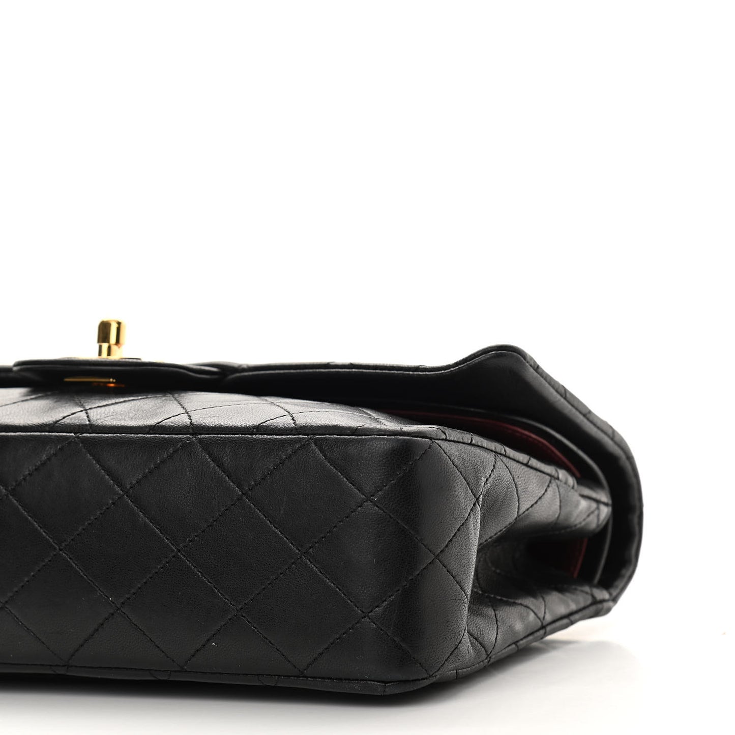 Lambskin Quilted Medium Double Flap Black